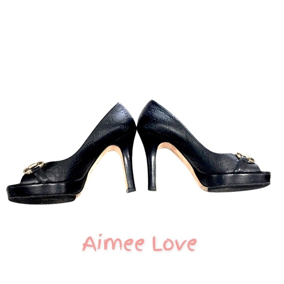 Authentic Gucci Horse bit peep toe pumps size 36C - Picture 6 of 16